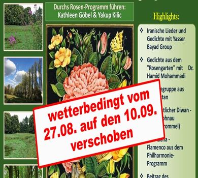 Rosenfest am Rosenanger wird wetterbedingt vom 27.08. auf den 10.09.verschoben